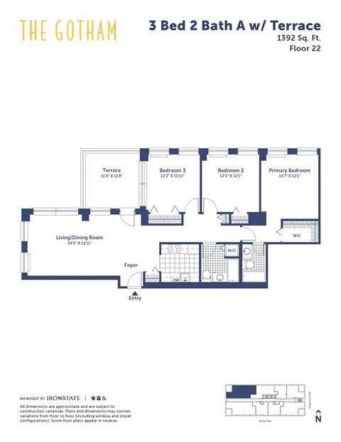 the gotham 3 bed 2 bath floor plan